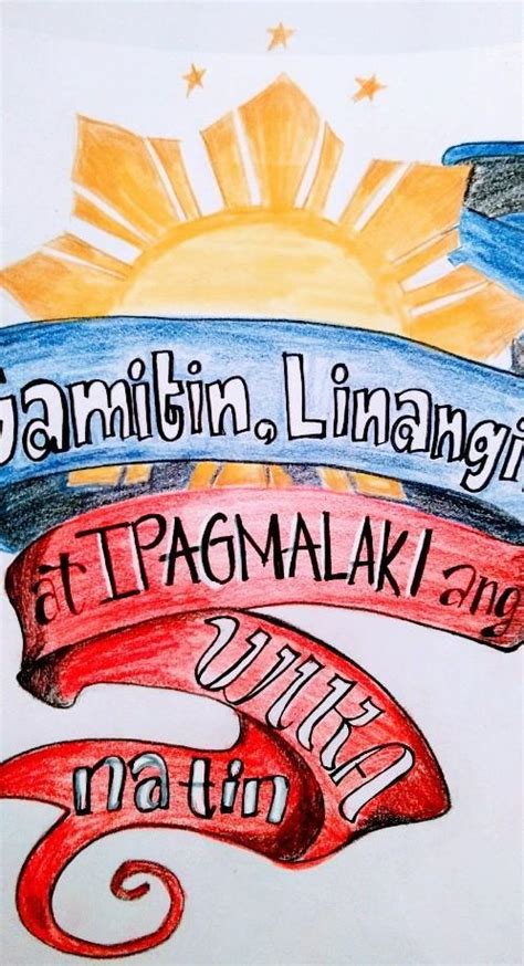 gumuhit ng poster slogan tungkol sa pagpapahalaga at .